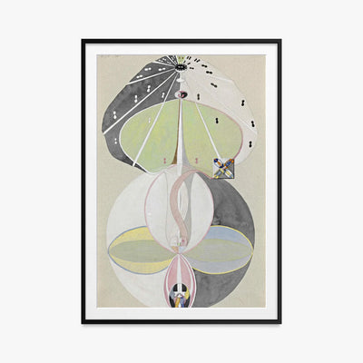 L'Albero della Conoscenza, n. 5 - Hilma af Klint, opera di Hilma af Klint (Astrattismo), stampa con passepartout e cornice nera, 80x115cm