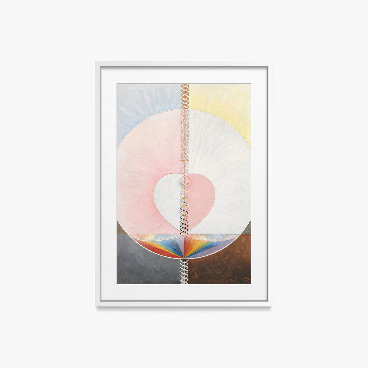 La Colomba, n. 1 - Hilma af Klint, opera di Hilma af Klint (Astrattismo), stampa con passepartout e cornice bianca, 50x70cm