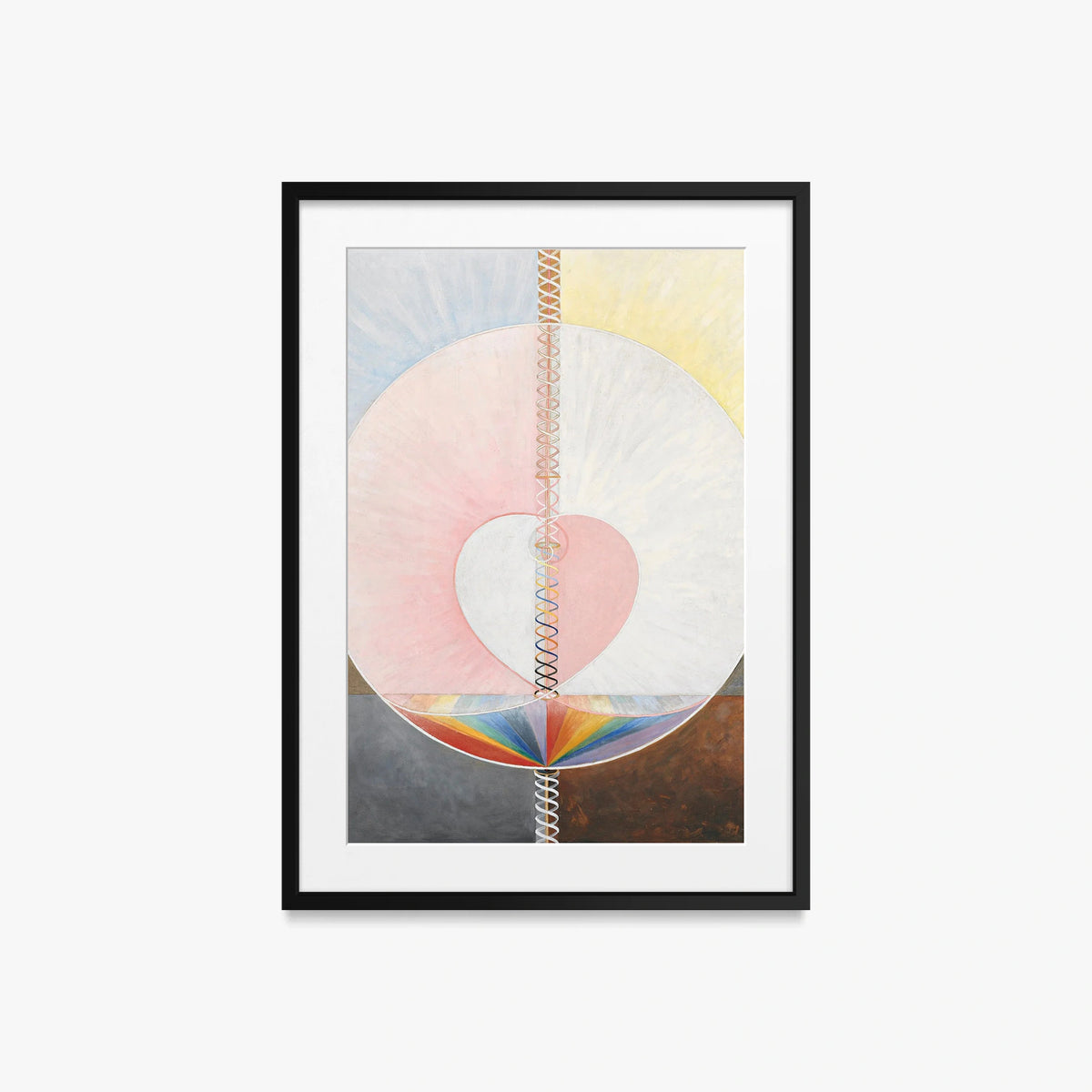 La Colomba, n. 1 - Hilma af Klint, opera di Hilma af Klint (Astrattismo), stampa con passepartout e cornice nera, 50x70cm