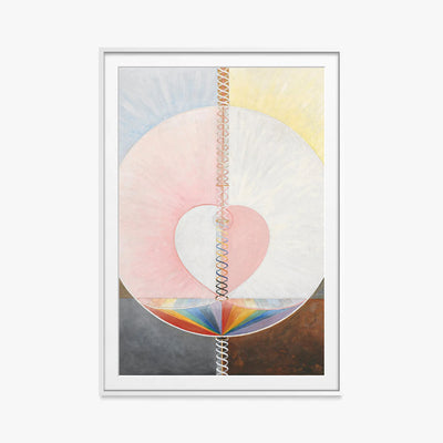 La Colomba, n. 1 - Hilma af Klint, opera di Hilma af Klint (Astrattismo), stampa con passepartout e cornice bianca, 80x115cm