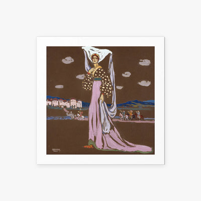 La Notte (Dama a Passeggio) - Wassily Kandinsky, opera di Wassily Kandinsky (Espressionismo), stampa artistica su carta, 50x50cm