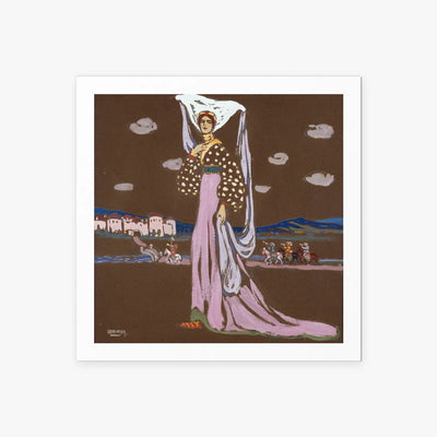 La Notte (Dama a Passeggio) - Wassily Kandinsky, opera di Wassily Kandinsky (Espressionismo), stampa artistica su carta, 60x60cm