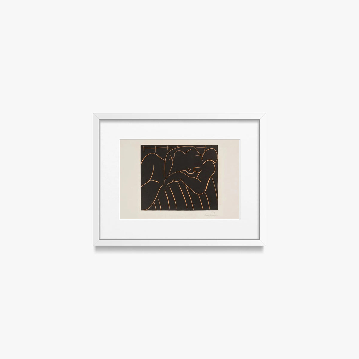 La Siesta - Henri Matisse, opera di Henri Matisse (Art Déco), stampa con passepartout e cornice bianca, 40x30cm