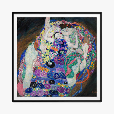 La Vergine - Gustav Klimt, opera di Gustav Klimt (Secessione Viennese), stampa con passepartout e cornice nera, 80x80cm