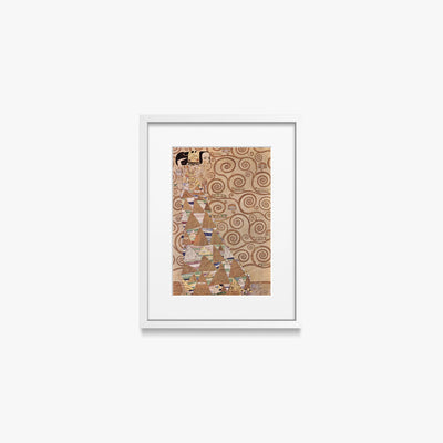 L'Attesa - Gustav Klimt, opera di Gustav Klimt (Secessione Viennese), stampa con passepartout e cornice bianca, 30x40cm