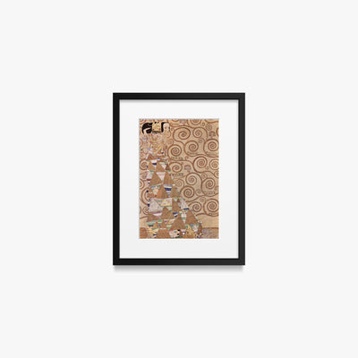 L'Attesa - Gustav Klimt, opera di Gustav Klimt (Secessione Viennese), stampa con passepartout e cornice nera, 30x40cm