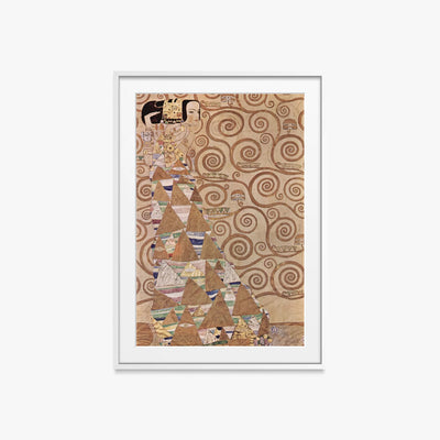 L'Attesa - Gustav Klimt, opera di Gustav Klimt (Secessione Viennese), stampa con passepartout e cornice bianca, 60x85cm