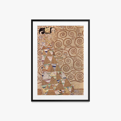 L'Attesa - Gustav Klimt, opera di Gustav Klimt (Secessione Viennese), stampa con passepartout e cornice nera, 60x85cm