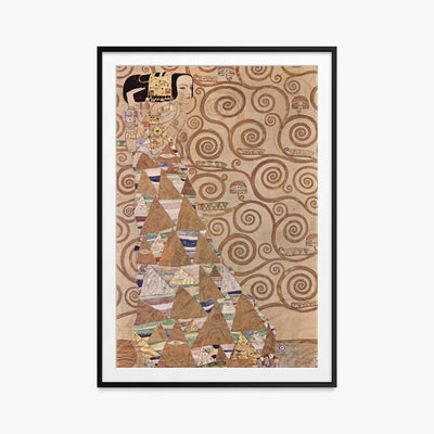 L'Attesa - Gustav Klimt, opera di Gustav Klimt (Secessione Viennese), stampa con passepartout e cornice nera, 80x115cm