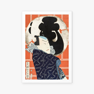 L'Attore Bandō Hikosaburō V - Tsukioka Yoshitoshi, opera di Tsukioka Yoshitoshi (Ukiyo-e), stampa artistica su carta, 80x115cm