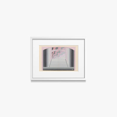 Les Ponts, Bozzetto di Scena - Zig, opera di Zig (Louis Gaudin) (Art Déco), stampa con passepartout e cornice bianca, 40x30cm