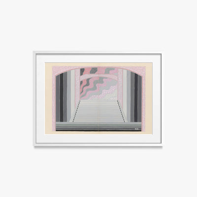 Les Ponts, Bozzetto di Scena - Zig, opera di Zig (Louis Gaudin) (Art Déco), stampa con passepartout e cornice bianca, 70x50cm