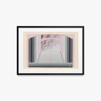 Les Ponts, Bozzetto di Scena - Zig, opera di Zig (Louis Gaudin) (Art Déco), stampa con passepartout e cornice nera, 70x50cm