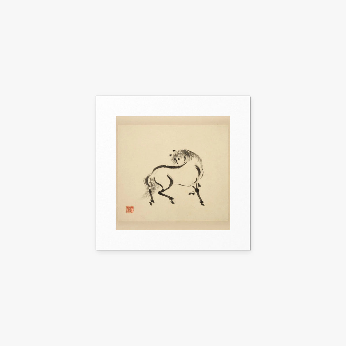 Libro dei Cavalli, Tav. 2 - Tsurusawa Tansaku, opera di Tsurusawa Tansaku (Ukiyo-e), stampa artistica su carta, 40x40cm