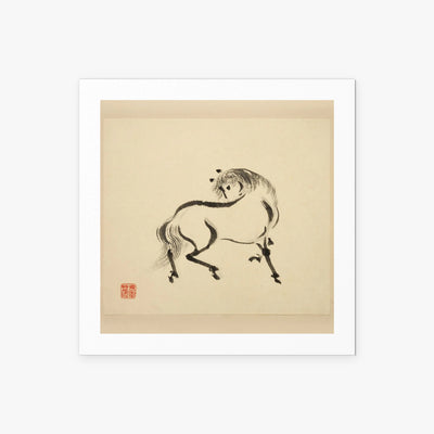 Libro dei Cavalli, Tav. 2 - Tsurusawa Tansaku, opera di Tsurusawa Tansaku (Ukiyo-e), stampa artistica su carta, 50x50cm