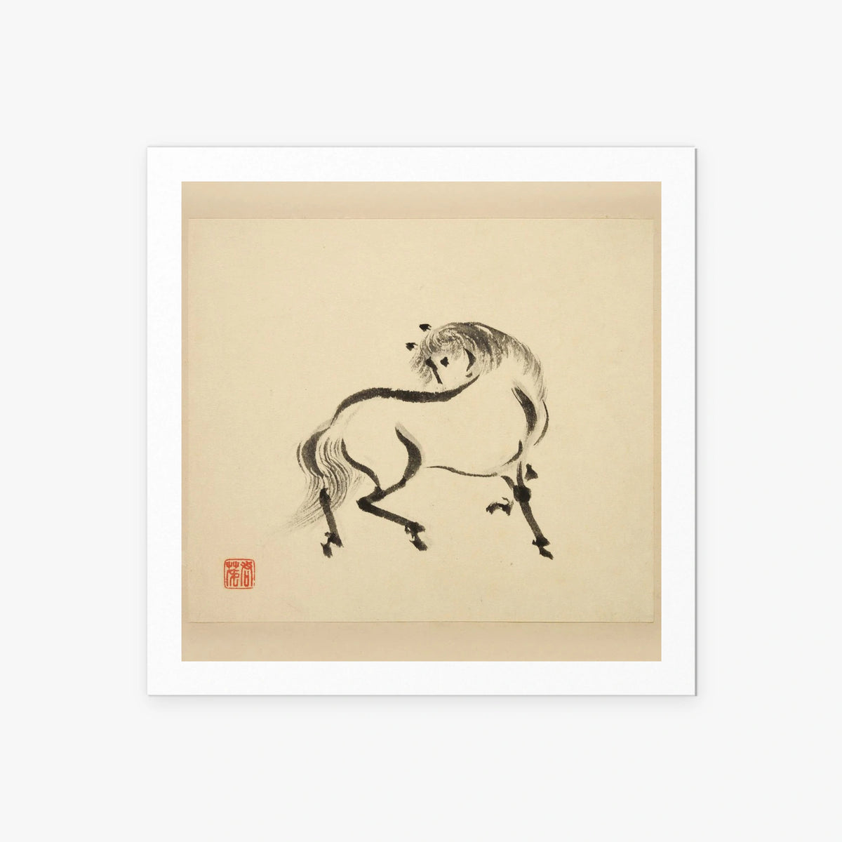 Libro dei Cavalli, Tav. 2 - Tsurusawa Tansaku, opera di Tsurusawa Tansaku (Ukiyo-e), stampa artistica su carta, 60x60cm