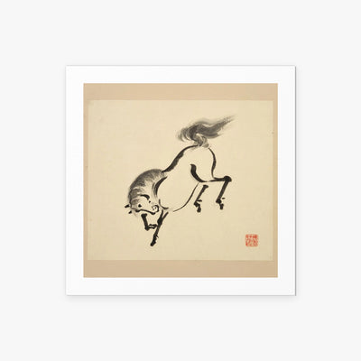 Libro dei Cavalli, Tav. 4 - Tsurusawa Tansaku, opera di Tsurusawa Tansaku (Ukiyo-e), stampa artistica su carta, 50x50cm