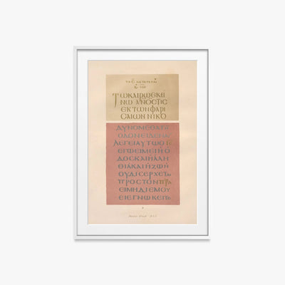 Manoscritti Greci in Porpora - John Obadiah Westwood, opera di John Obadiah Westwood (Classici), stampa con passepartout e cornice bianca, 60x85cm