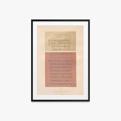 Manoscritti Greci in Porpora - John Obadiah Westwood, opera di John Obadiah Westwood (Classici), stampa con passepartout e cornice nera, 60x85cm