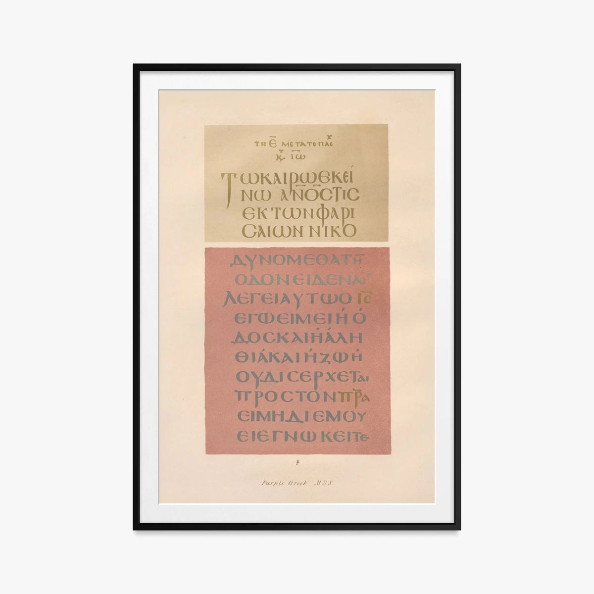 Manoscritti Greci in Porpora - John Obadiah Westwood, opera di John Obadiah Westwood (Classici), stampa con passepartout e cornice nera, 80x115cm