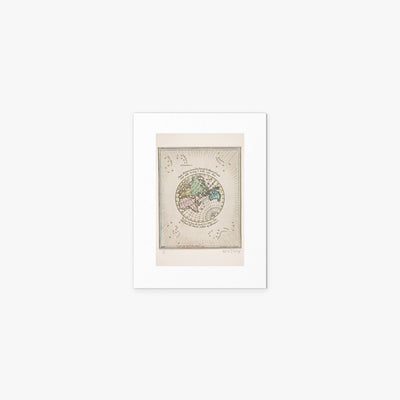 Mappa del Mondo con Poesie - Oluf Olufsen Bagge, opera di Oluf Olufsen Bagge (Illustrazione), stampa artistica su carta, 30x40cm