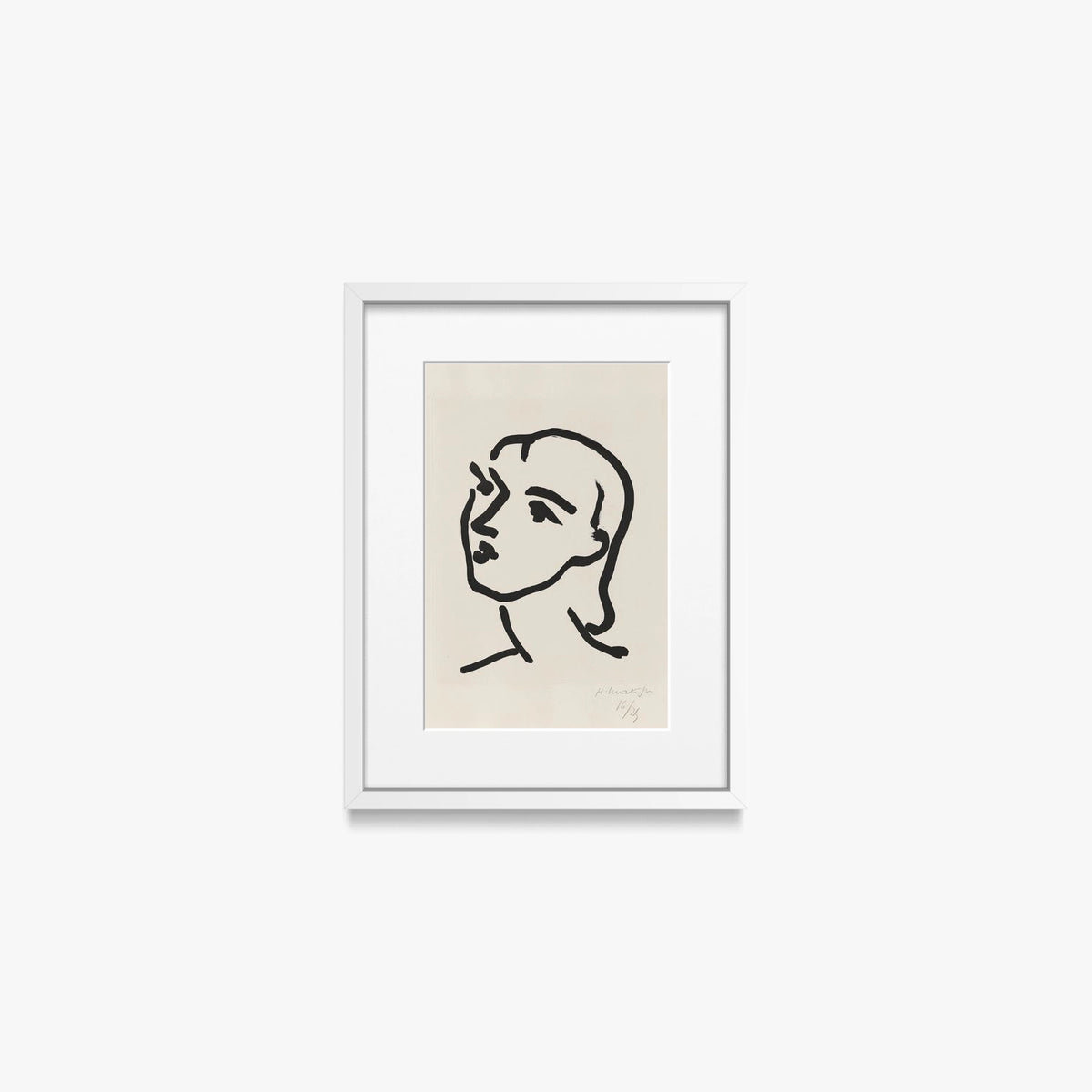Nadia dai Capelli Lisci - Henri Matisse, opera di Henri Matisse (Art Déco), stampa con passepartout e cornice bianca, 30x40cm