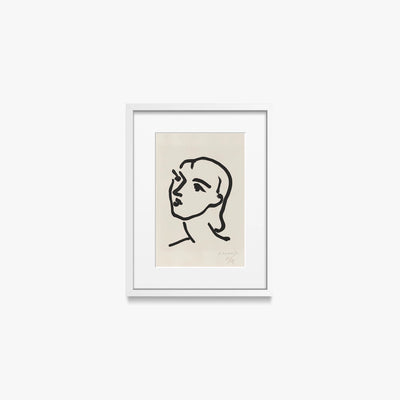Nadia dai Capelli Lisci - Henri Matisse, opera di Henri Matisse (Art Déco), stampa con passepartout e cornice bianca, 30x40cm