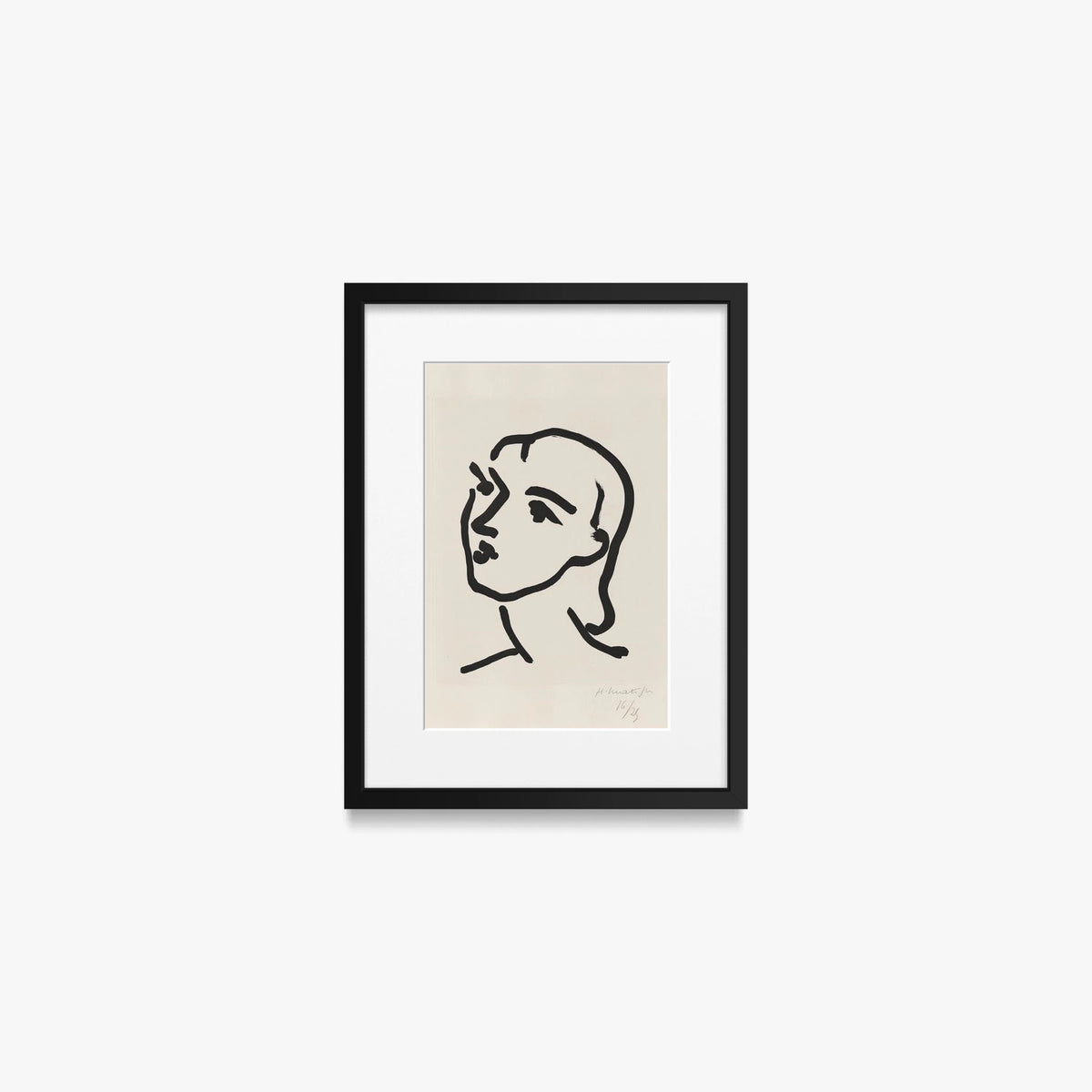 Nadia dai Capelli Lisci - Henri Matisse, opera di Henri Matisse (Art Déco), stampa con passepartout e cornice nera, 30x40cm