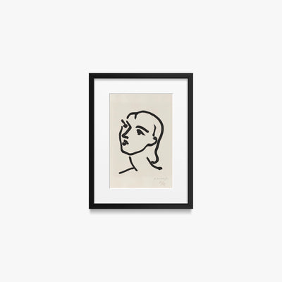 Nadia dai Capelli Lisci - Henri Matisse, opera di Henri Matisse (Art Déco), stampa con passepartout e cornice nera, 30x40cm