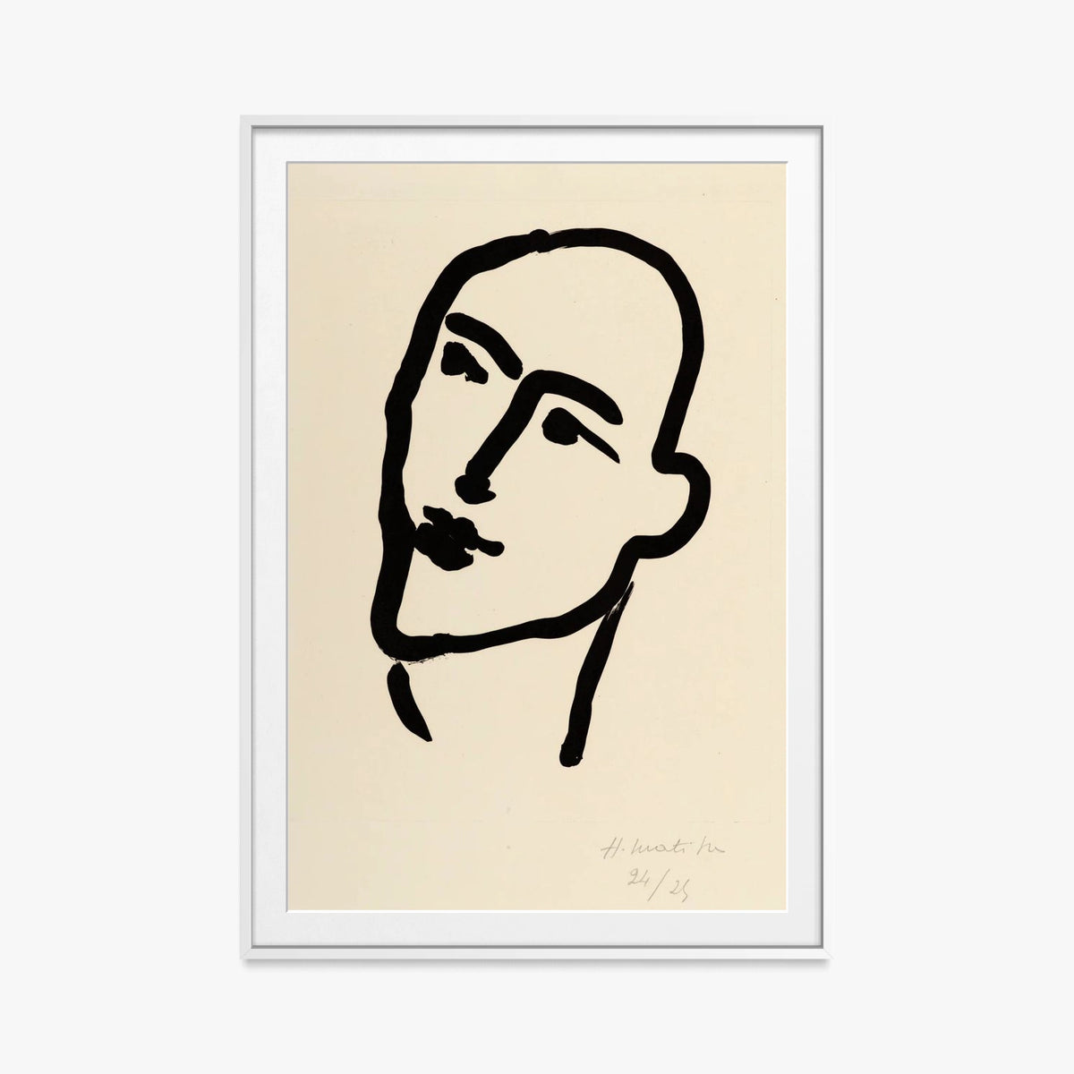 Nadia. Maschera - Henri Matisse, opera di Henri Matisse (Art Déco), stampa con passepartout e cornice bianca, 80x115cm