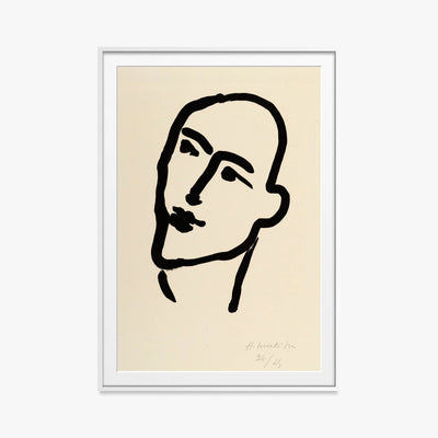 Nadia. Maschera - Henri Matisse, opera di Henri Matisse (Art Déco), stampa con passepartout e cornice bianca, 80x115cm