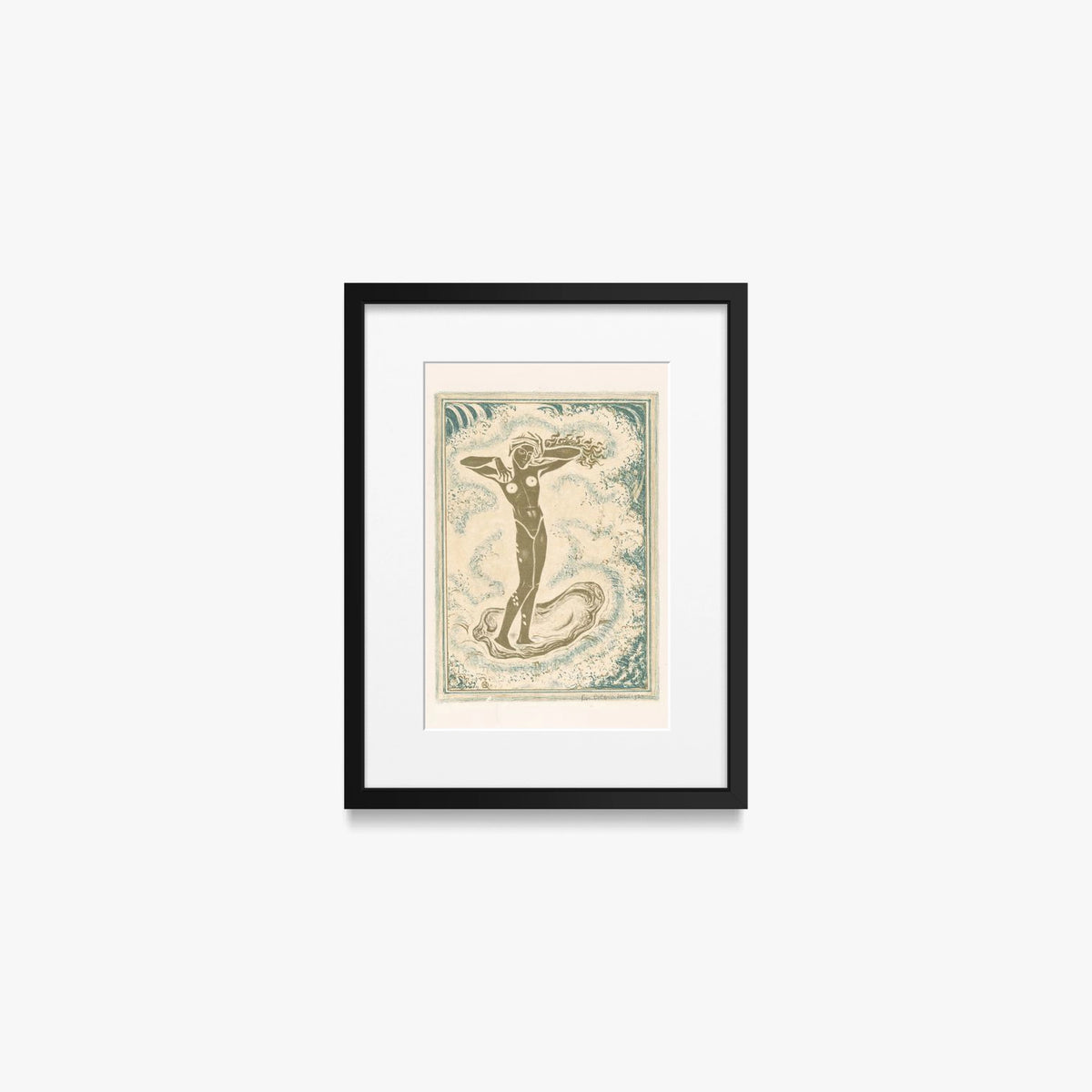 Nascita di Venere - Richard Nicolaüs Roland Holst, opera di Richard Nicolaüs Roland Holst (Art Nouveau), stampa con passepartout e cornice nera, 30x40cm