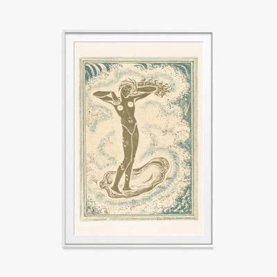 Nascita di Venere - Richard Nicolaüs Roland Holst, opera di Richard Nicolaüs Roland Holst (Art Nouveau), stampa con passepartout e cornice bianca, 80x115cm
