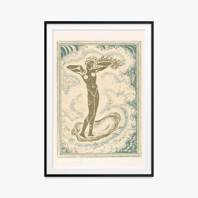 Nascita di Venere - Richard Nicolaüs Roland Holst, opera di Richard Nicolaüs Roland Holst (Art Nouveau), stampa con passepartout e cornice nera, 80x115cm