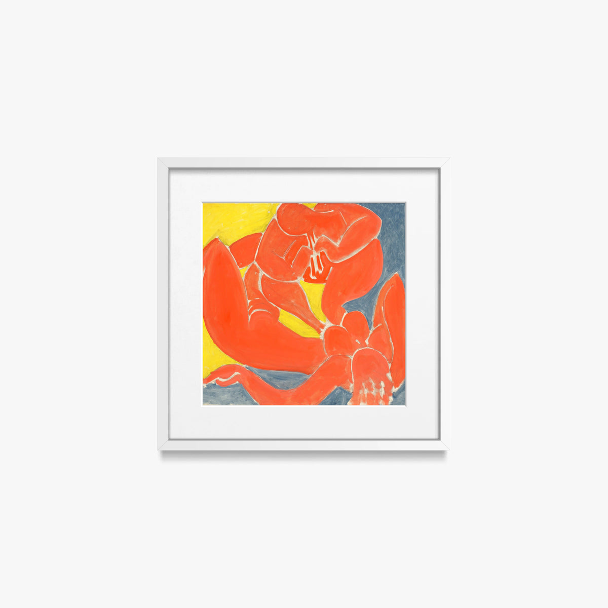 Ninfa e Fauno Rosso - Henri Matisse, opera di Henri Matisse (Art Déco), stampa con passepartout e cornice bianca, 40x40cm