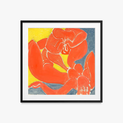 Ninfa e Fauno Rosso - Henri Matisse, opera di Henri Matisse (Art Déco), stampa con passepartout e cornice nera, 50x50cm