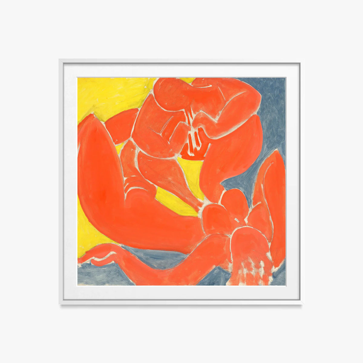 Ninfa e Fauno Rosso - Henri Matisse, opera di Henri Matisse (Art Déco), stampa con passepartout e cornice bianca, 60x60cm