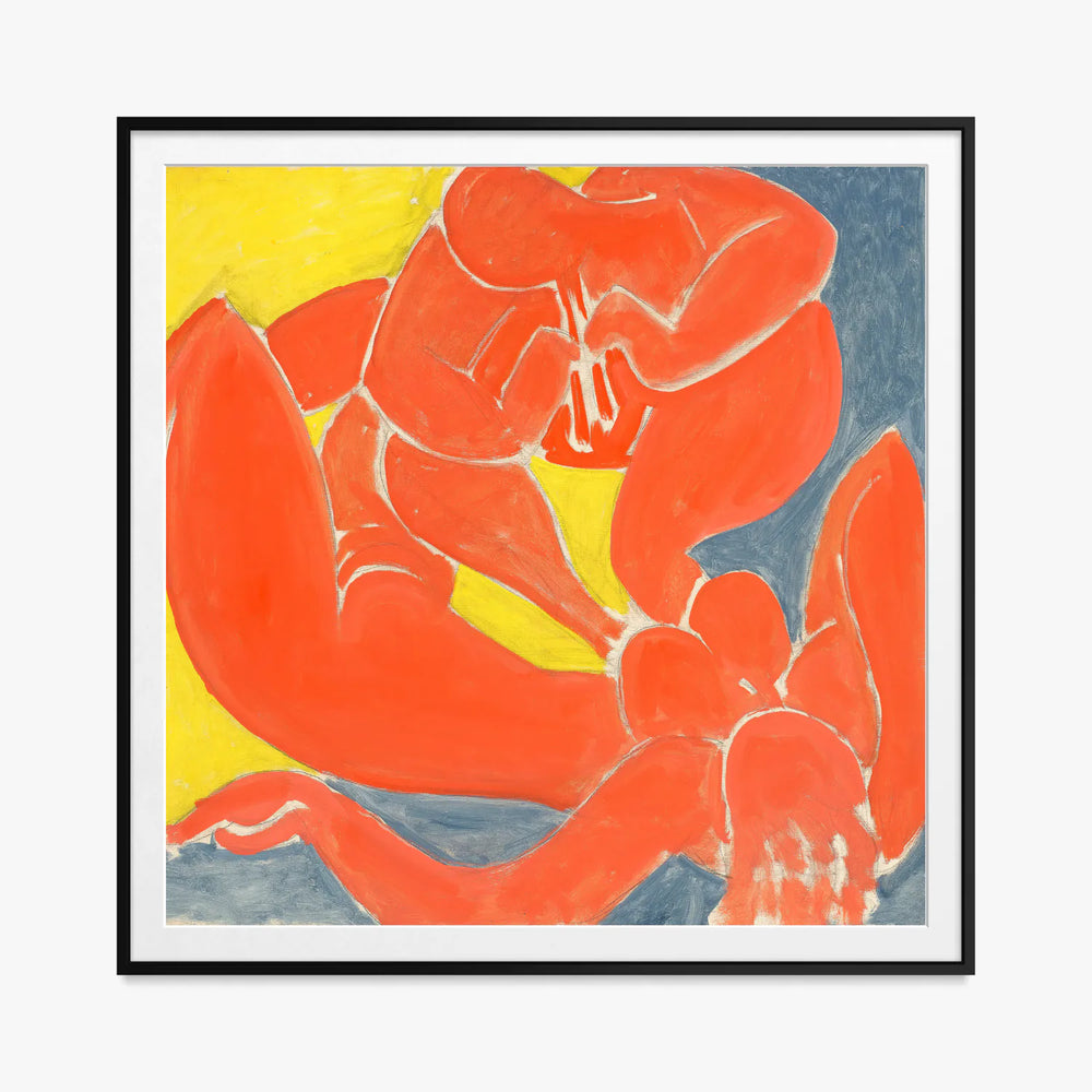 Ninfa e Fauno Rosso - Henri Matisse, opera di Henri Matisse (Art Déco), stampa con passepartout e cornice nera, 80x80cm