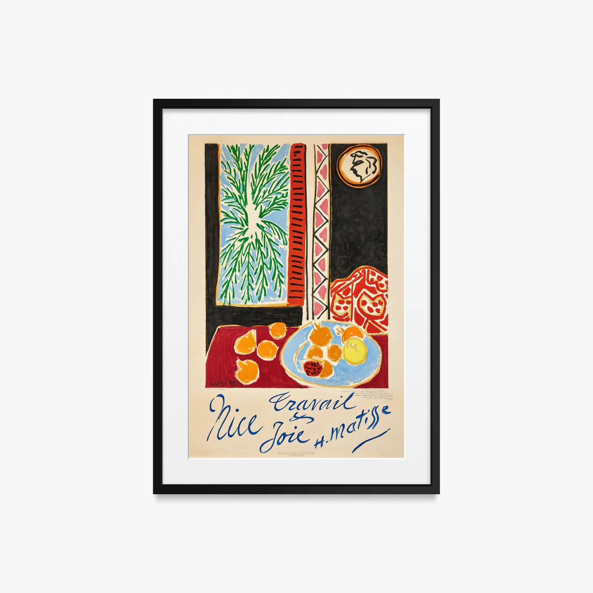 Nizza, Lavoro e Gioia - Henri Matisse, opera di Henri Matisse (Art Déco), stampa con passepartout e cornice nera, 50x70cm