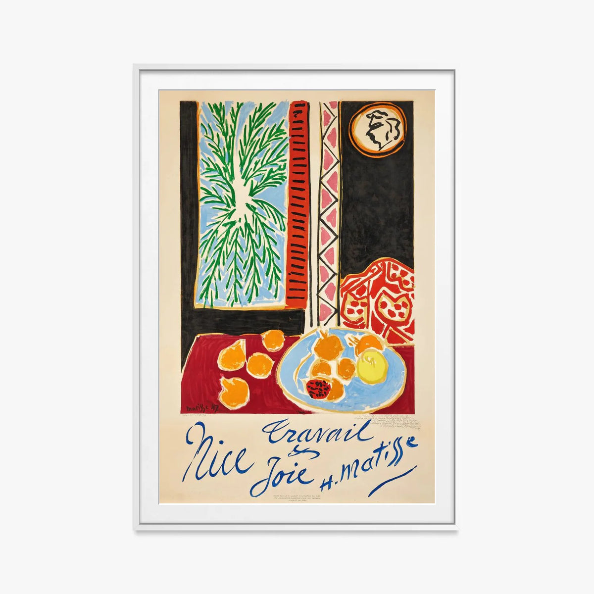 Nizza, Lavoro e Gioia - Henri Matisse, opera di Henri Matisse (Art Déco), stampa con passepartout e cornice bianca, 80x115cm