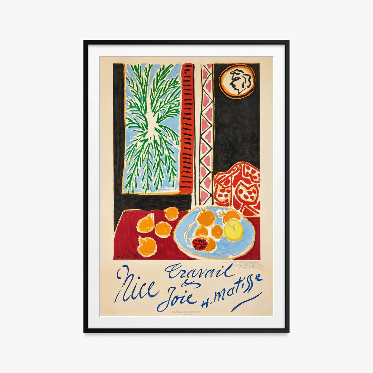 Nizza, Lavoro e Gioia - Henri Matisse, opera di Henri Matisse (Art Déco), stampa con passepartout e cornice nera, 80x115cm