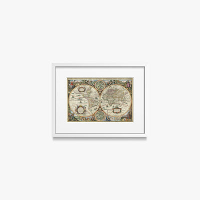 Nova Totius Terrarum Orbis Tabula - Melchior Tavernier II, opera di Melchior Tavernier II (Illustrazione), stampa con passepartout e cornice bianca, 40x30cm