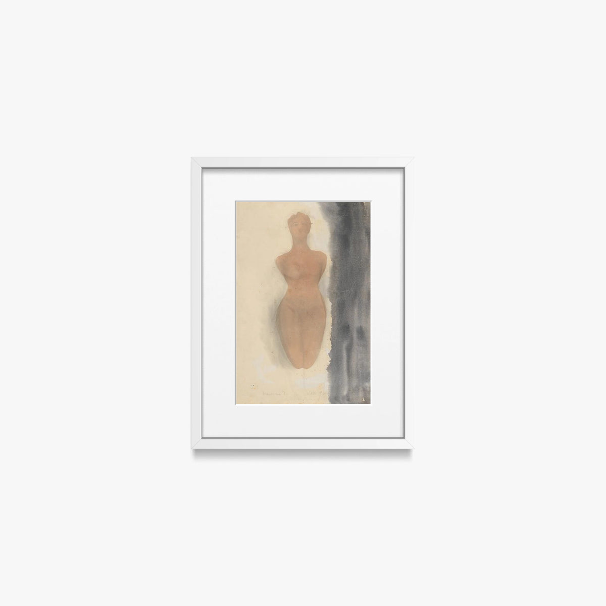 Origine del Vaso Greco - Auguste Rodin, opera di Auguste Rodin (Classici), stampa con passepartout e cornice bianca, 30x40cm