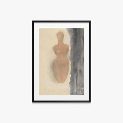 Origine del Vaso Greco - Auguste Rodin, opera di Auguste Rodin (Classici), stampa con passepartout e cornice nera, 50x70cm