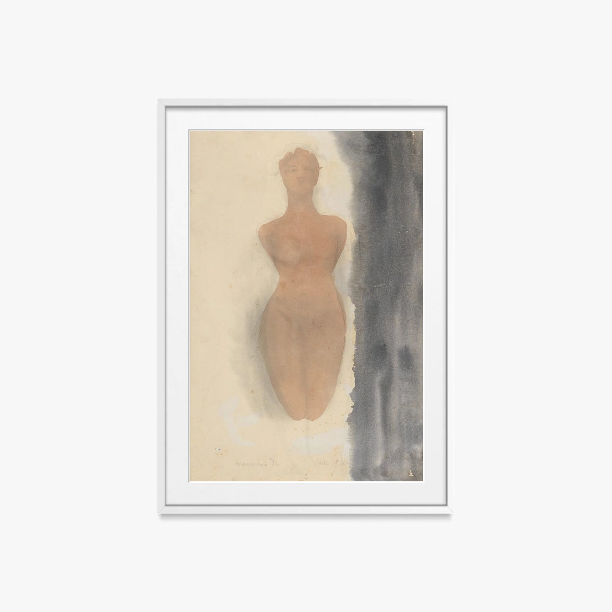 Origine del Vaso Greco - Auguste Rodin, opera di Auguste Rodin (Classici), stampa con passepartout e cornice bianca, 60x85cm