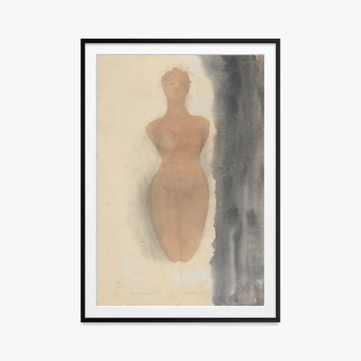 Origine del Vaso Greco - Auguste Rodin, opera di Auguste Rodin (Classici), stampa con passepartout e cornice nera, 80x115cm
