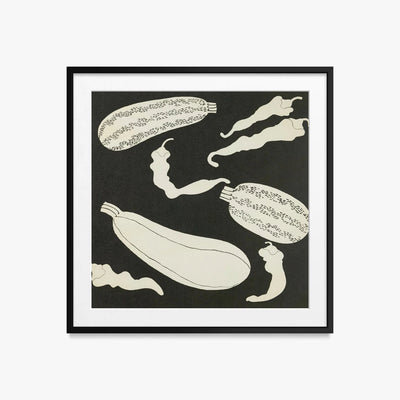 Ortaggi, Tav. 10 - Elena Pavlovna Gertik, opera di Elena Pavlovna Gertik (Illustrazione), stampa con passepartout e cornice nera, 50x50cm