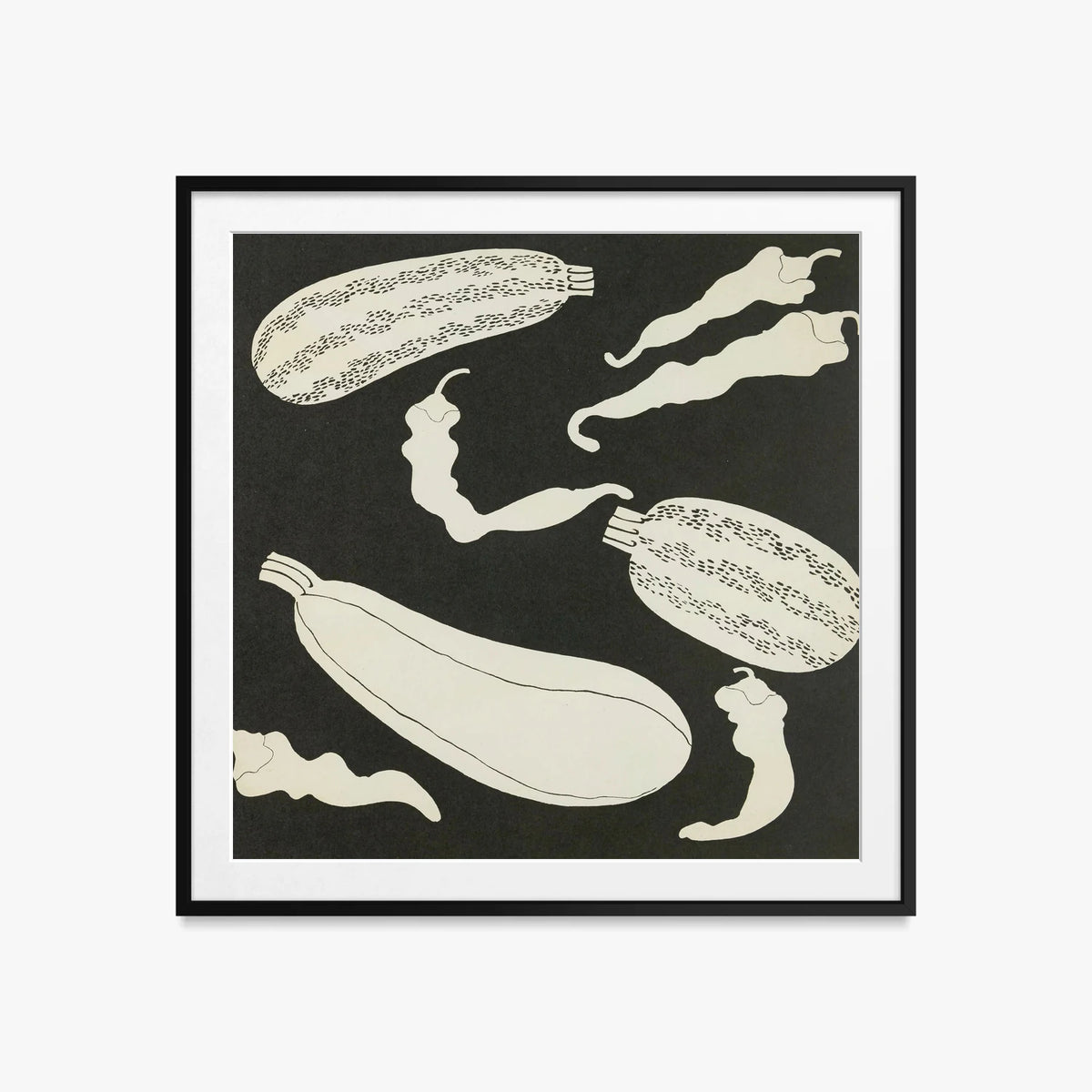 Ortaggi, Tav. 10 - Elena Pavlovna Gertik, opera di Elena Pavlovna Gertik (Illustrazione), stampa con passepartout e cornice nera, 60x60cm