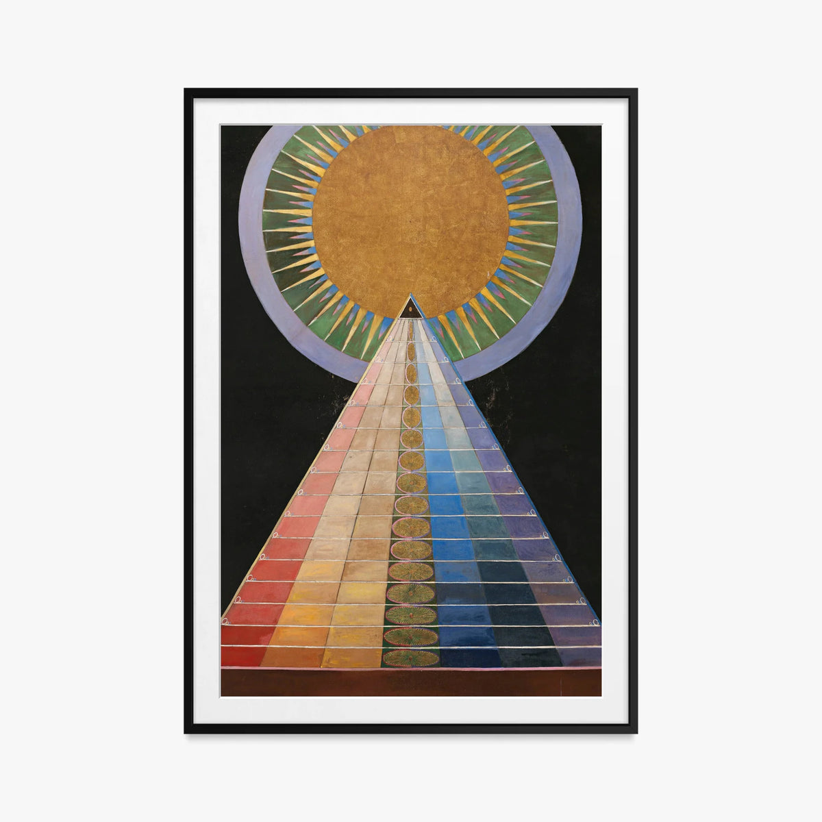 Pala d'Altare n. 1, Gruppo X - Hilma af Klint, opera di Hilma af Klint (Astrattismo), stampa con passepartout e cornice nera, 80x115cm
