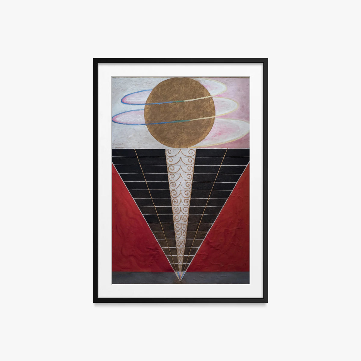 Pala d'Altare n. 2, Gruppo X - Hilma af Klint, opera di Hilma af Klint (Astrattismo), stampa con passepartout e cornice nera, 60x85cm